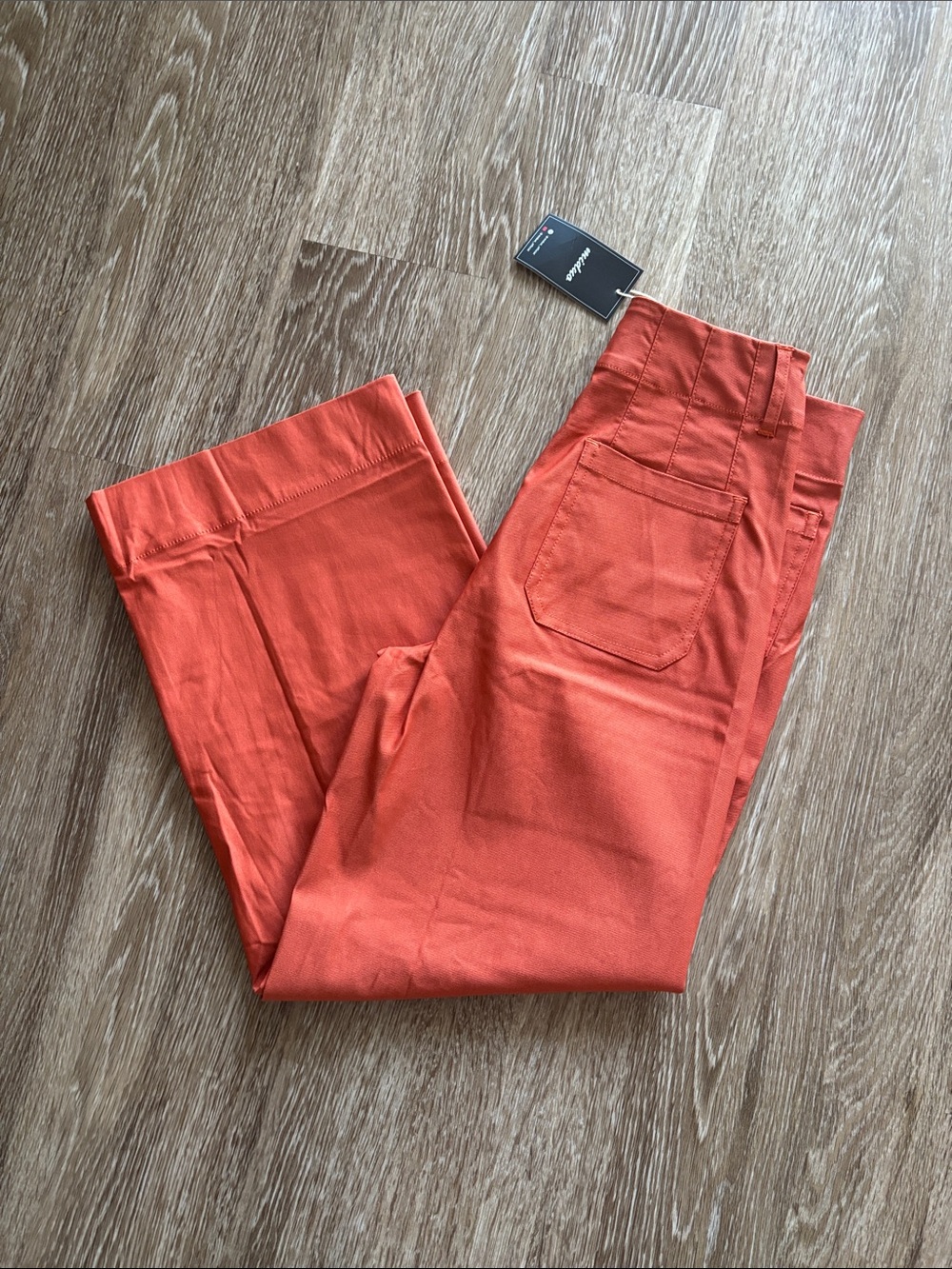 High-Rise Pull-On Jeans in Vibrant Orange